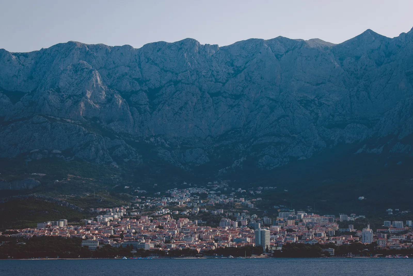 The Makarska riviera coastline below the Biokovo mountain